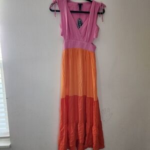 Scoop Colorblock Maxi Dress Size Small
